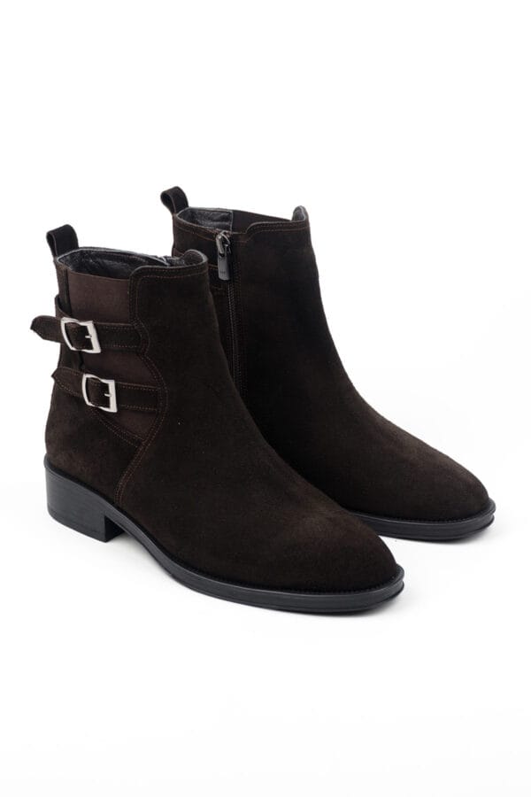 1_org_zoom-34.jpg Kadın Hakiki Deri Kısa Topuklu Yandan Tokalı Lastikli Bilekte Bot