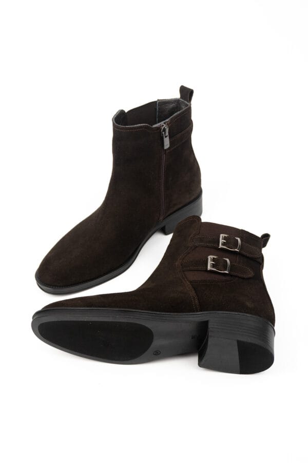 1_org_zoom-39.jpg Kadın Hakiki Deri Kısa Topuklu Yandan Tokalı Lastikli Bilekte Bot