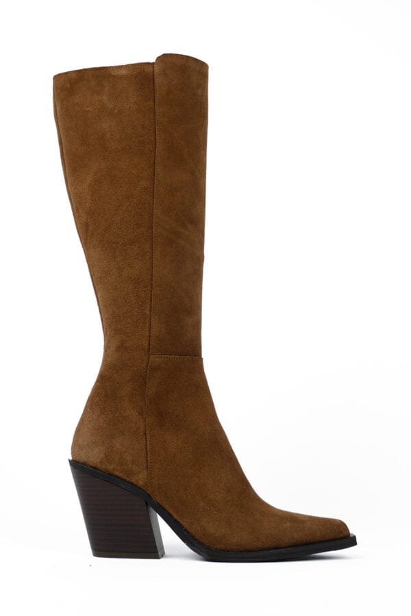 Kadın Kalın Topuklu Fermuarlı Kovboy Çizme-Western