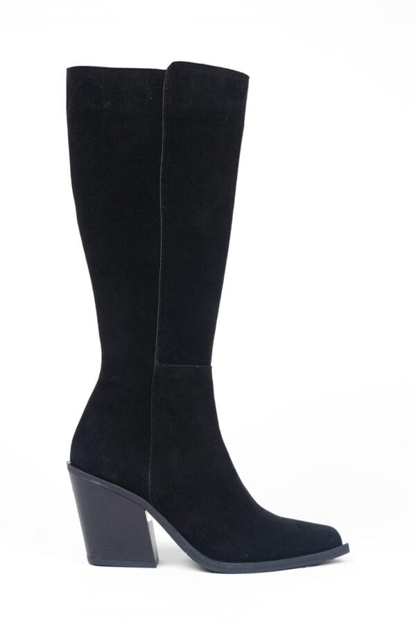 Kadın Kalın Topuklu Fermuarlı Kovboy Çizme-Western