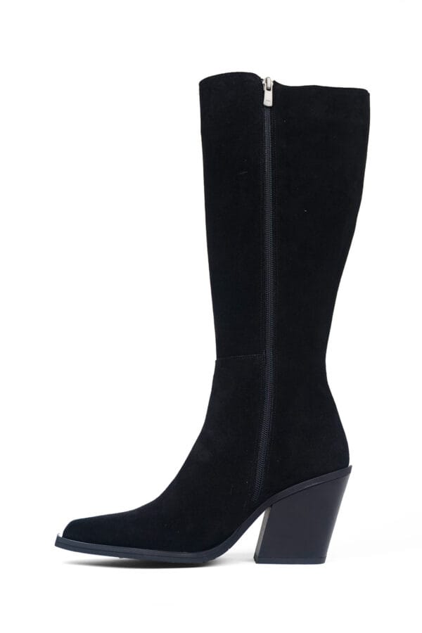 Kadın Kalın Topuklu Fermuarlı Kovboy Çizme-Western