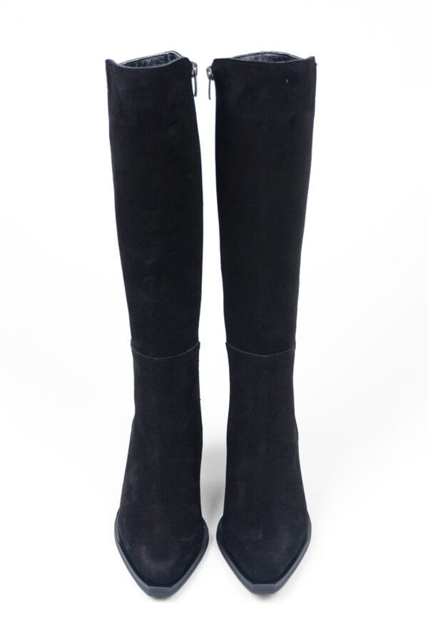 Kadın Kalın Topuklu Fermuarlı Kovboy Çizme-Western