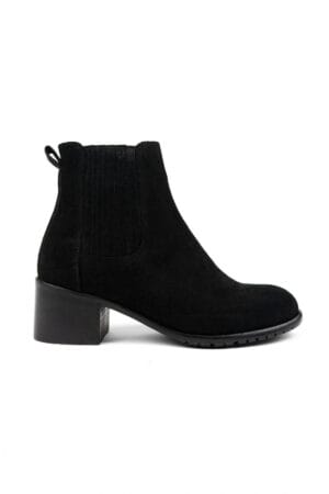 kadınsiyahchealseabot124124 Siyah Süet Kadın Hakiki Deri Bilekte Chelsea Topuklu Bot