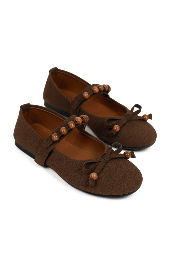 Süet Kadın Bantlı Fiyonklu Babet