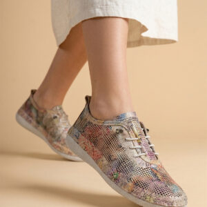 1_org_zoom-1749 Kadın Hakiki Deri Ortopedik Günlük Rahat Delikli Casual Ayakkabı Lastik Bağcıklı