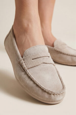 Kadın Hakiki Süet Deri Loafer – Ortopedik Taban Günlük Comfort